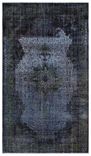 Retro Over Dyed Vintage Rug 5'5'' x 9'4'' ft 165 x 284 cm