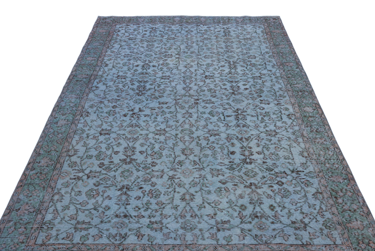 Blue Over Dyed Vintage Rug 5&#39;9&#39;&#39; x 9&#39;2&#39;&#39; ft 175 x 280 cm