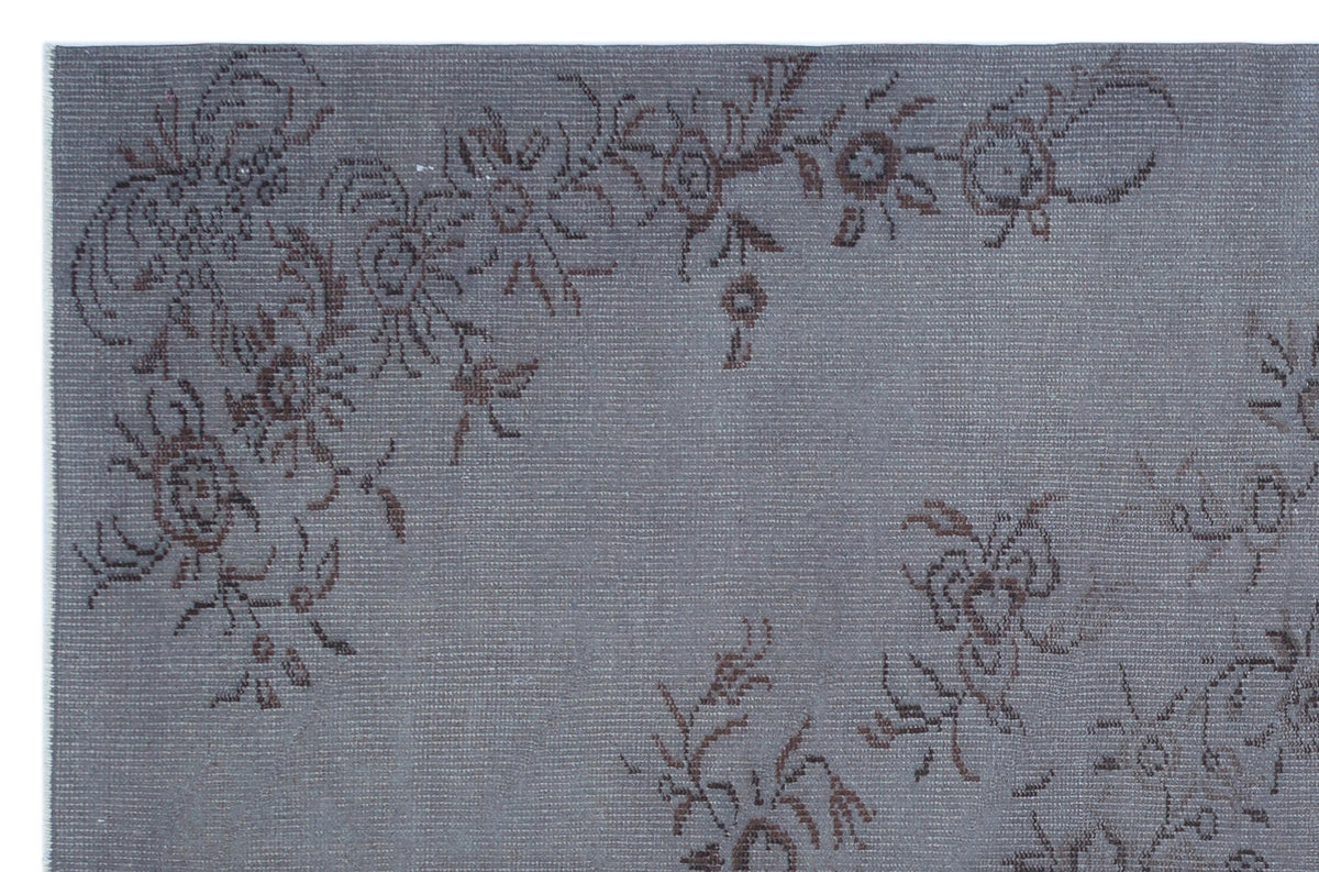 Gray Over Dyed Vintage Rug 5&#39;6&#39;&#39; x 8&#39;6&#39;&#39; ft 168 x 258 cm