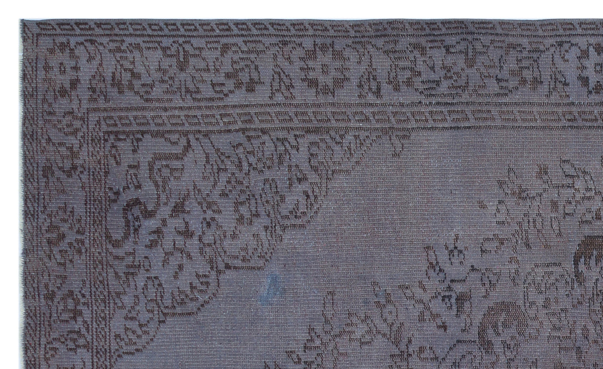 Gray Over Dyed Vintage Rug 5&#39;5&#39;&#39; x 8&#39;10&#39;&#39; ft 165 x 268 cm