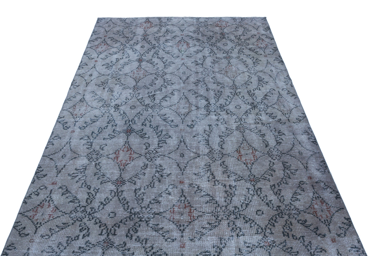 Blue Over Dyed Vintage Rug 5&#39;1&#39;&#39; x 8&#39;6&#39;&#39; ft 156 x 258 cm