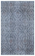 Blue Over Dyed Vintage Rug 5'1'' x 8'6'' ft 156 x 258 cm