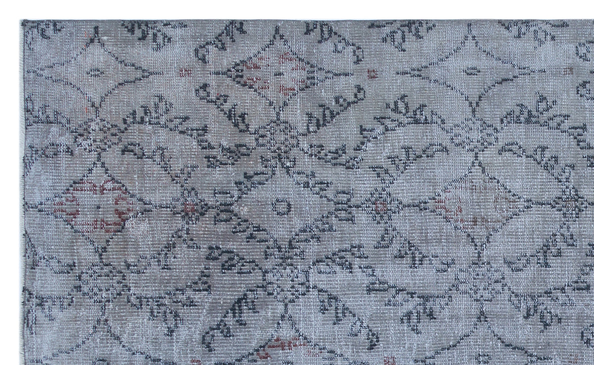 Blue Over Dyed Vintage Rug 5&#39;1&#39;&#39; x 8&#39;6&#39;&#39; ft 156 x 258 cm