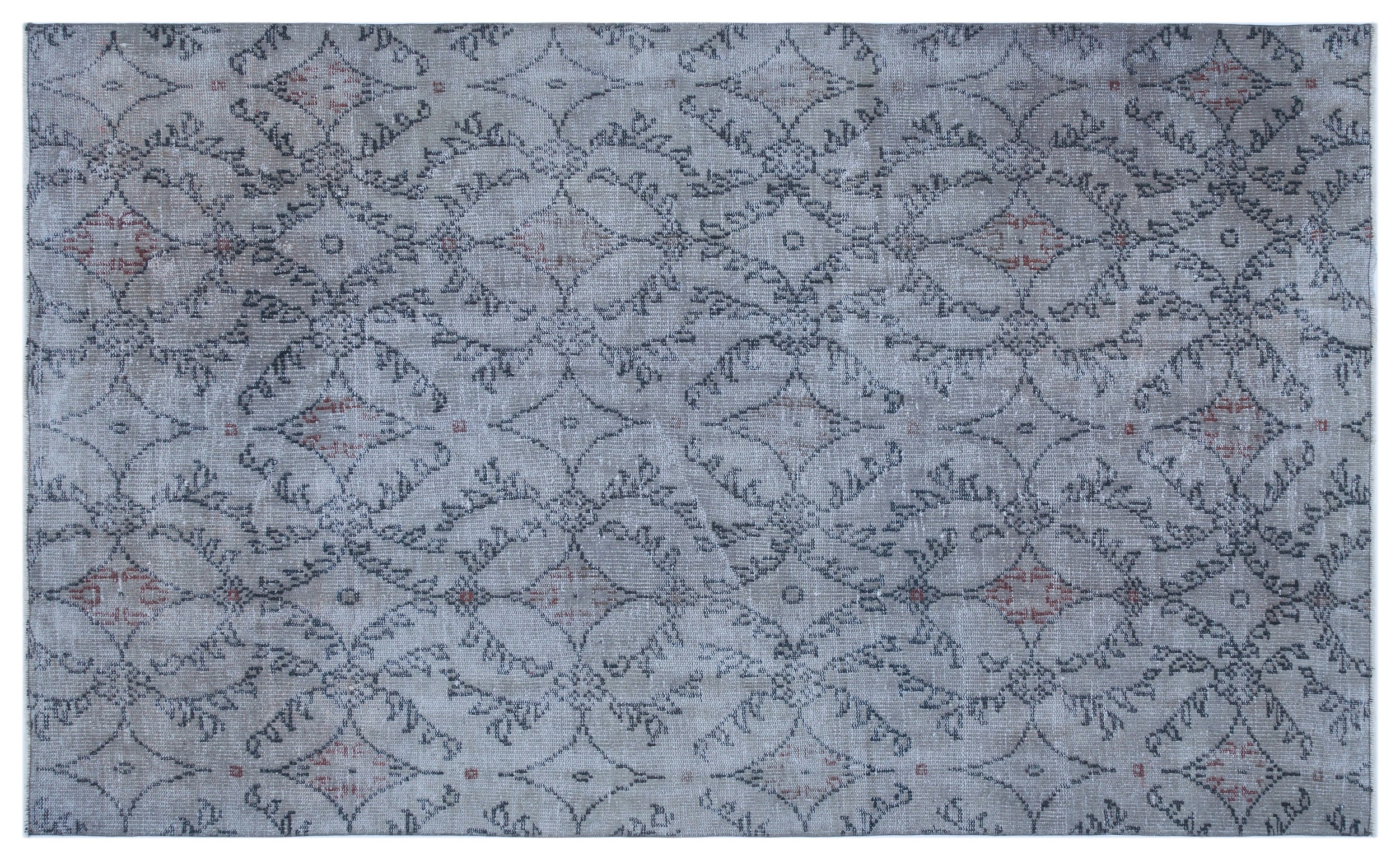 Blue Over Dyed Vintage Rug 5'1'' x 8'6'' ft 156 x 258 cm
