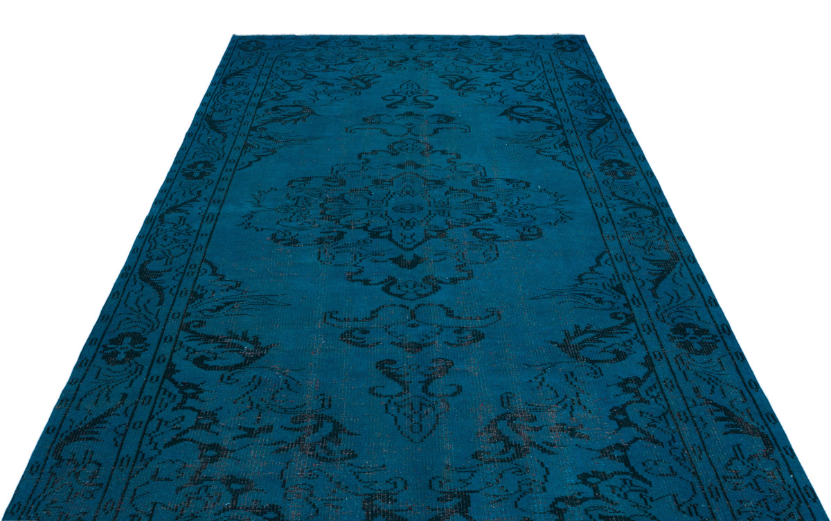 Turquoise  Over Dyed Vintage Rug 5&#39;9&#39;&#39; x 9&#39;10&#39;&#39; ft 175 x 300 cm