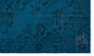 Turquoise  Over Dyed Vintage Rug 5'9'' x 9'10'' ft 175 x 300 cm