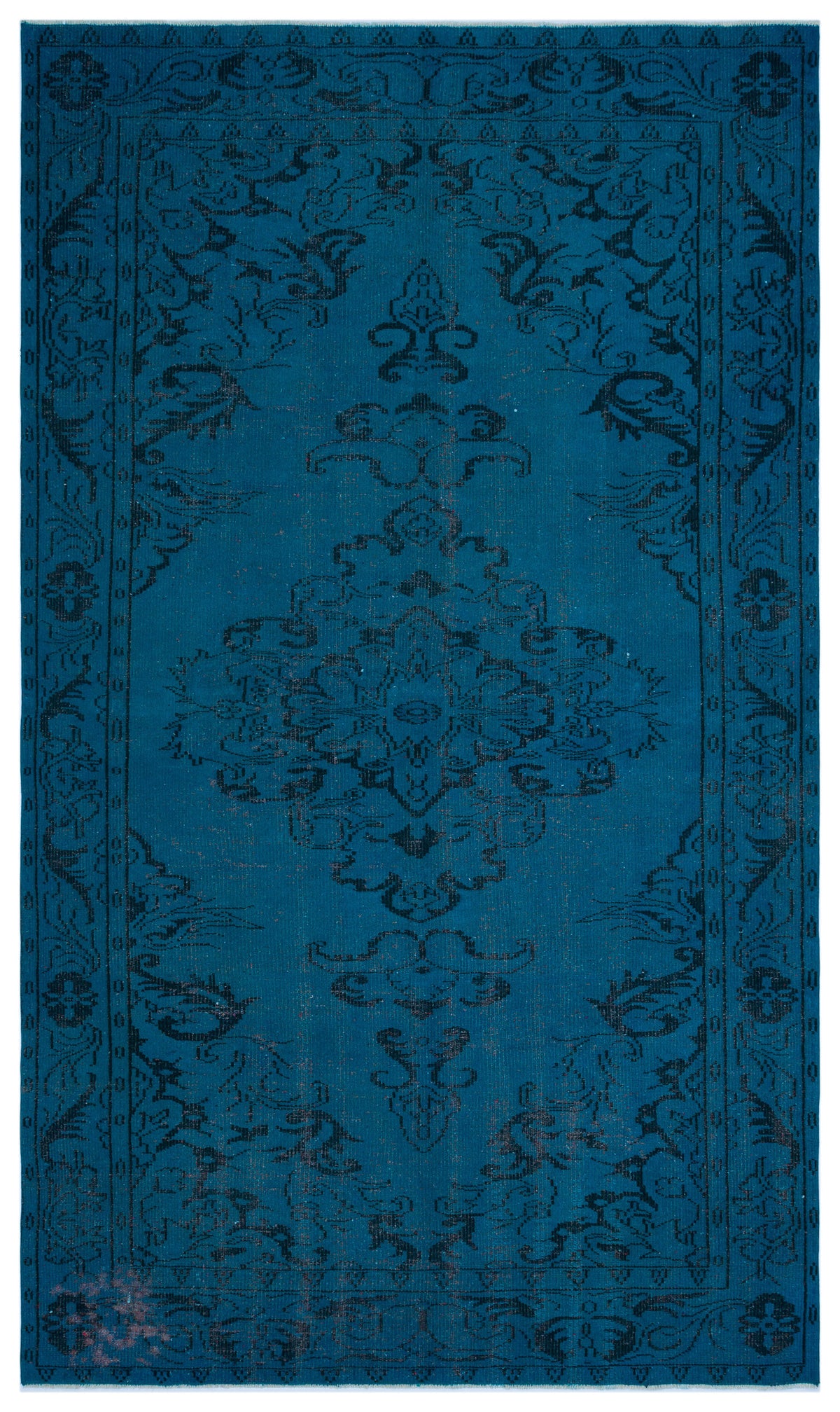 Turquoise  Over Dyed Vintage Rug 5&#39;9&#39;&#39; x 9&#39;10&#39;&#39; ft 175 x 300 cm