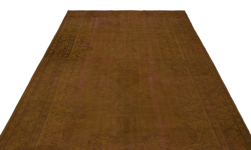 Brown Over Dyed Vintage Rug 6'4'' x 8'12'' ft 192 x 274 cm