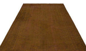 Brown Over Dyed Vintage Rug 6'4'' x 8'12'' ft 192 x 274 cm