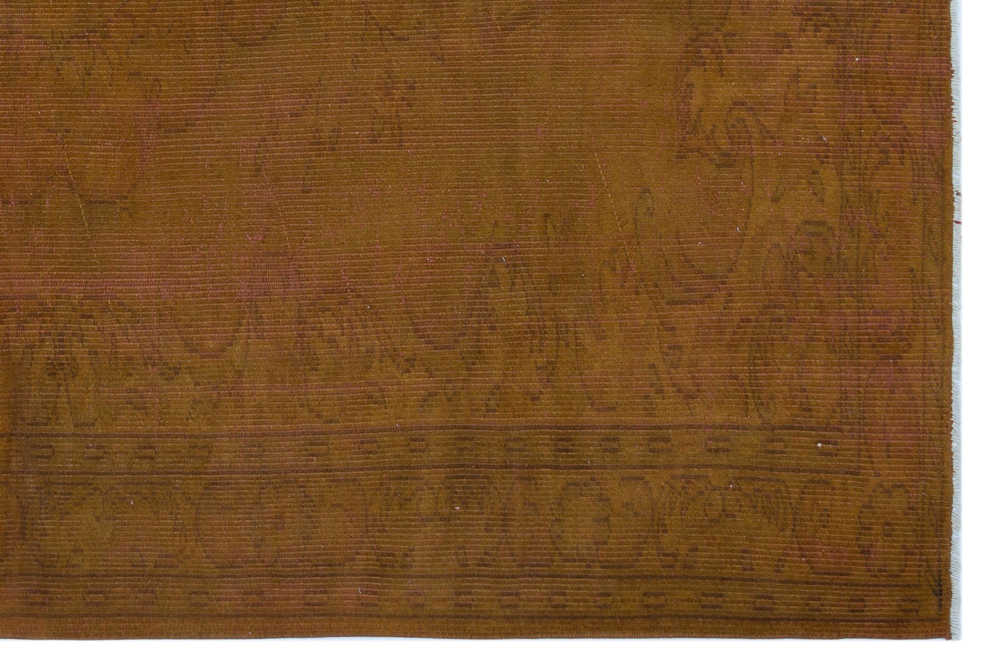 Brown Over Dyed Vintage Rug 6'4'' x 8'12'' ft 192 x 274 cm