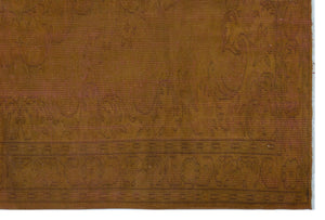 Brown Over Dyed Vintage Rug 6'4'' x 8'12'' ft 192 x 274 cm