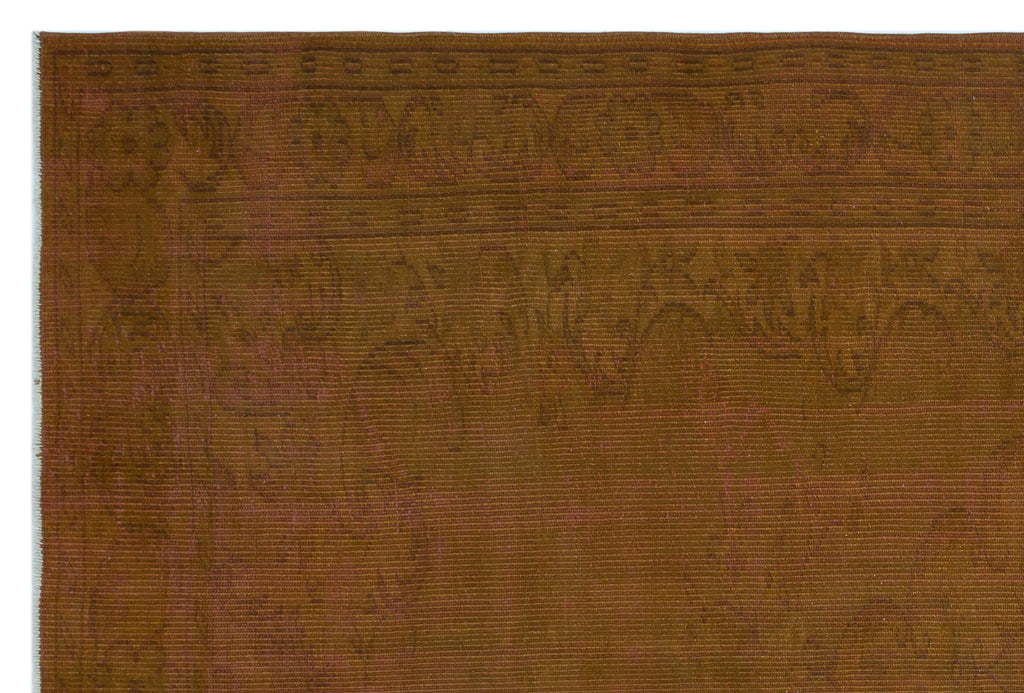 Brown Over Dyed Vintage Rug 6'4'' x 8'12'' ft 192 x 274 cm
