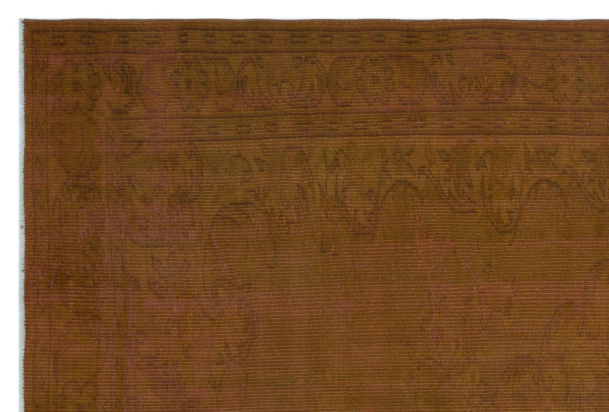 Brown Over Dyed Vintage Rug 6'4'' x 8'12'' ft 192 x 274 cm