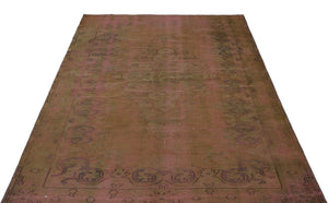Brown Over Dyed Vintage Rug 5'6'' x 7'9'' ft 167 x 236 cm