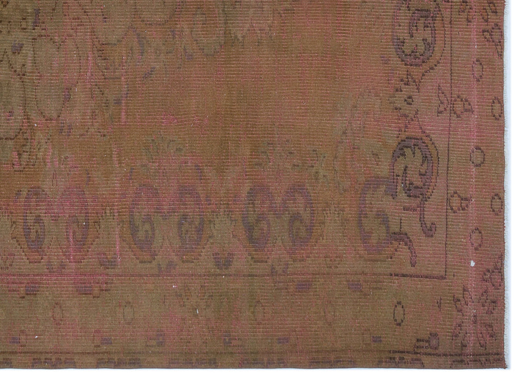 Brown Over Dyed Vintage Rug 5'6'' x 7'9'' ft 167 x 236 cm