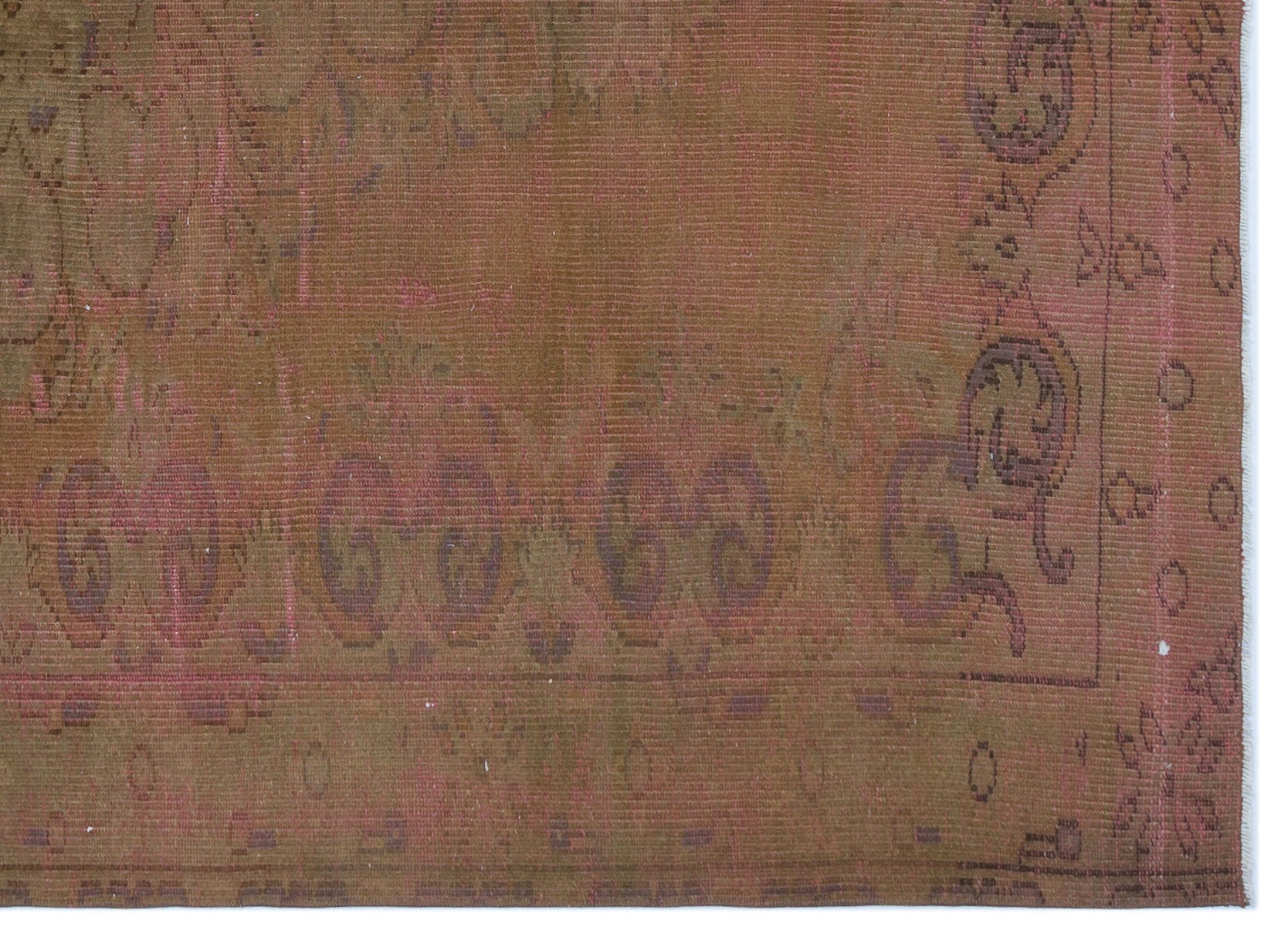 Brown Over Dyed Vintage Rug 5'6'' x 7'9'' ft 167 x 236 cm