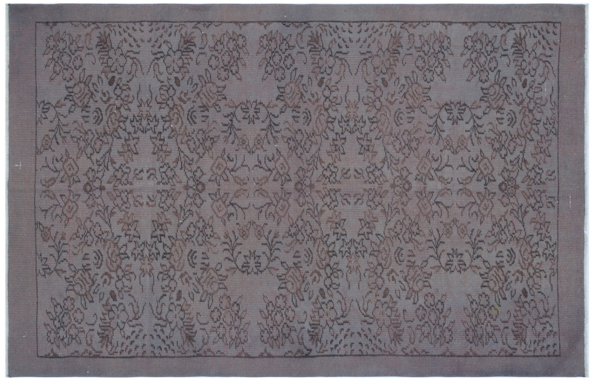 Retro Design Gray Over Dyed Vintage Rug 5&#39;7&#39;&#39; x 8&#39;5&#39;&#39; ft 169 x 256 cm