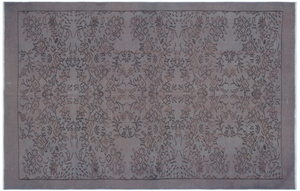 Retro Design Gray Over Dyed Vintage Rug 5'7'' x 8'5'' ft 169 x 256 cm