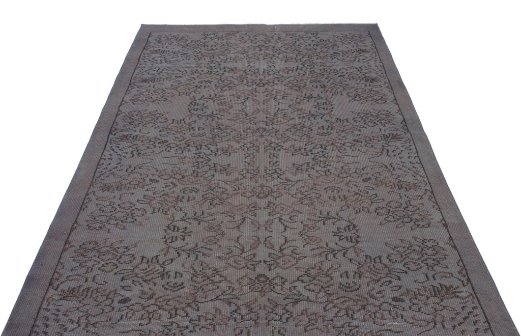 Gray Over Dyed Vintage Rug 5'7'' x 8'5'' ft 169 x 256 cm