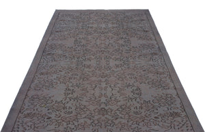 Gray Over Dyed Vintage Rug 5'7'' x 8'5'' ft 169 x 256 cm