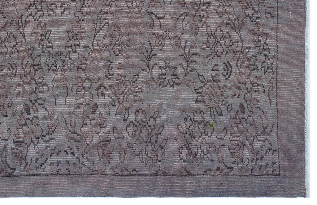 Gray Over Dyed Vintage Rug 5'7'' x 8'5'' ft 169 x 256 cm