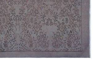 Gray Over Dyed Vintage Rug 5'7'' x 8'5'' ft 169 x 256 cm
