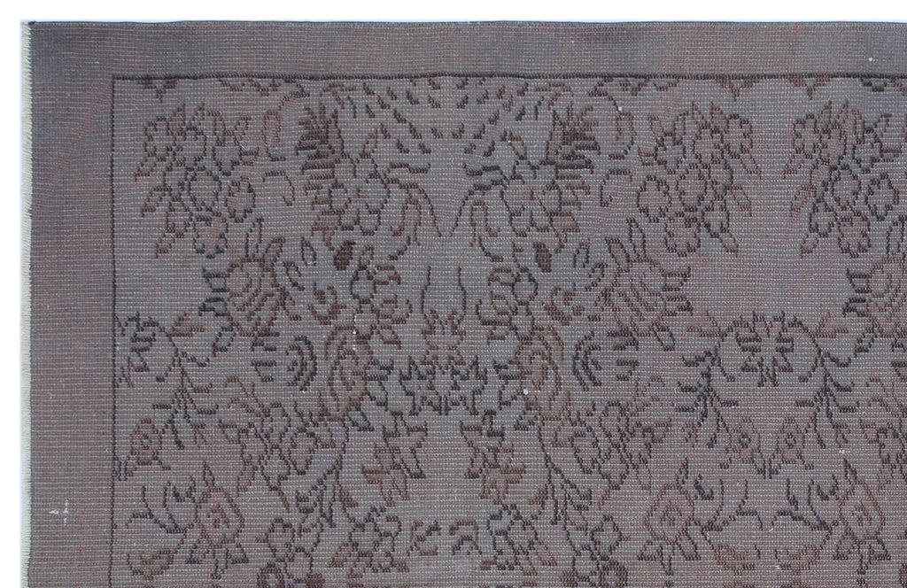 Gray Over Dyed Vintage Rug 5'7'' x 8'5'' ft 169 x 256 cm