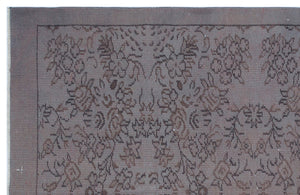 Gray Over Dyed Vintage Rug 5'7'' x 8'5'' ft 169 x 256 cm