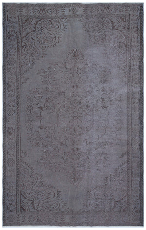 Gray Over Dyed Vintage Rug 5'6'' x 8'8'' ft 168 x 265 cm