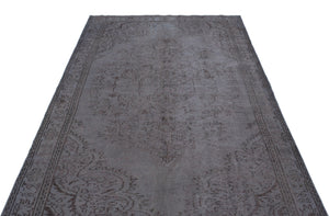 Gray Over Dyed Vintage Rug 5'6'' x 8'8'' ft 168 x 265 cm