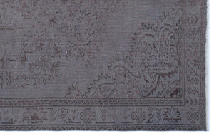 Gray Over Dyed Vintage Rug 5'6'' x 8'8'' ft 168 x 265 cm