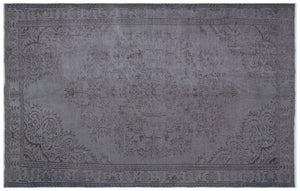 Gray Over Dyed Vintage Rug 5'6'' x 8'8'' ft 168 x 265 cm