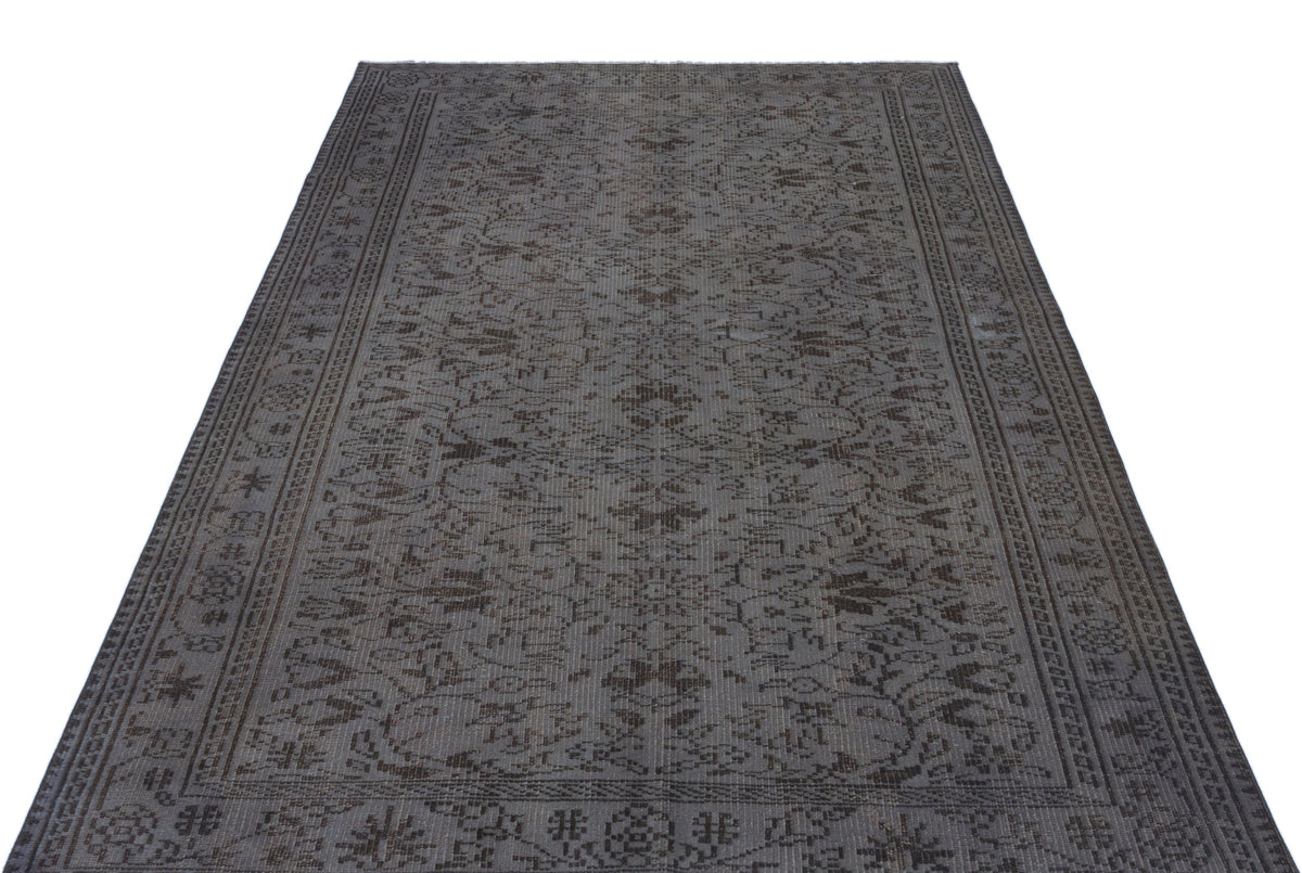 Gray Over Dyed Vintage Rug 5&#39;2&#39;&#39; x 8&#39;0&#39;&#39; ft 157 x 244 cm