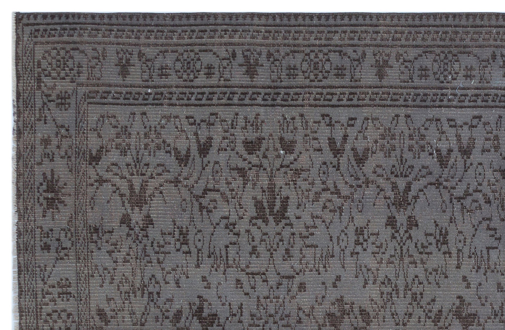 Gray Over Dyed Vintage Rug 5'2'' x 8'0'' ft 157 x 244 cm
