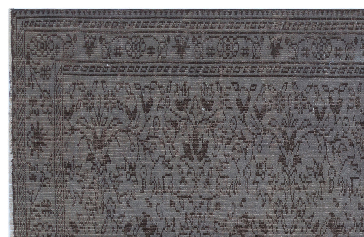Gray Over Dyed Vintage Rug 5&#39;2&#39;&#39; x 8&#39;0&#39;&#39; ft 157 x 244 cm