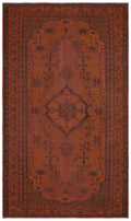 Brown Over Dyed Vintage Rug 5'3'' x 9'1'' ft 161 x 278 cm