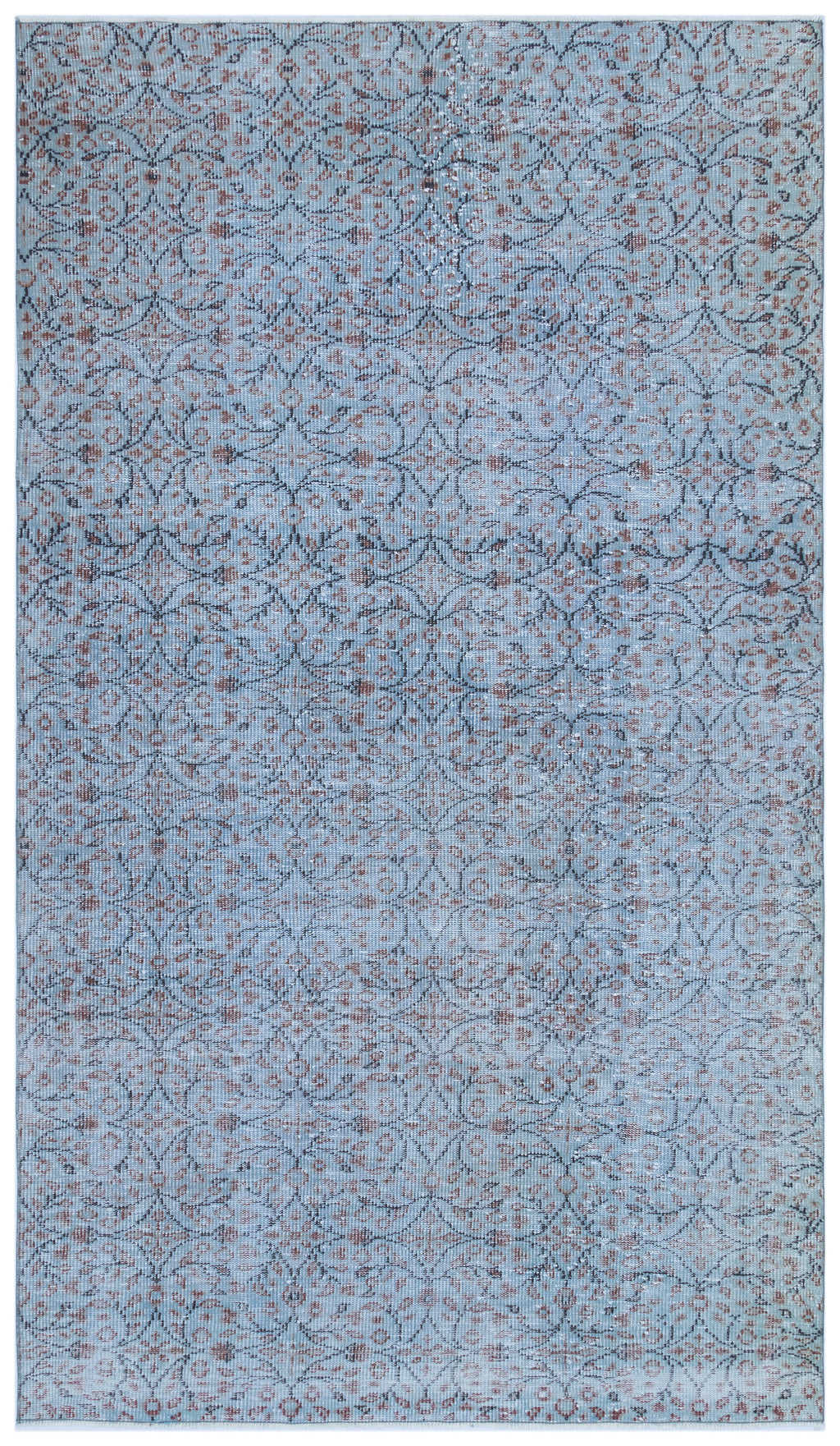 Blue Over Dyed Vintage Rug 5'1'' x 8'11'' ft 154 x 272 cm