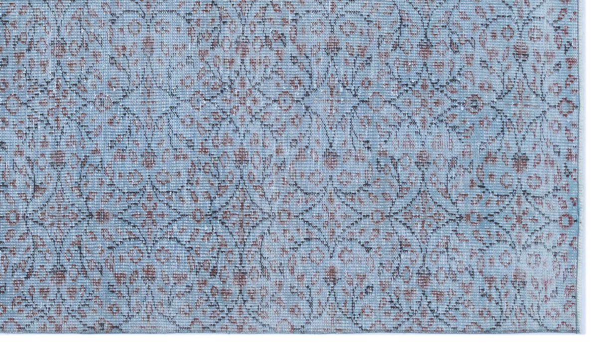 Blue Over Dyed Vintage Rug 5&#39;1&#39;&#39; x 8&#39;11&#39;&#39; ft 154 x 272 cm