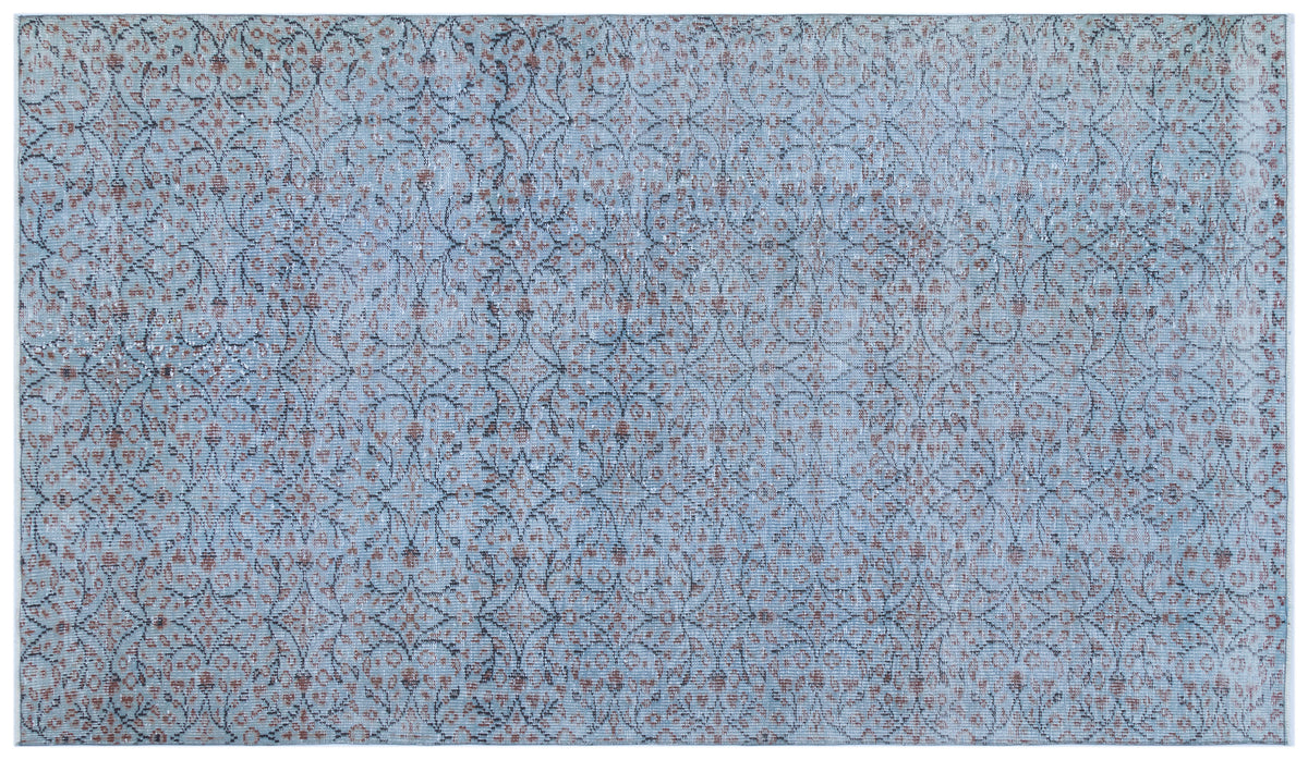 Blue Over Dyed Vintage Rug 5&#39;1&#39;&#39; x 8&#39;11&#39;&#39; ft 154 x 272 cm