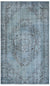 Traditional Design Stone Blue Over Dyed Vintage Rug 4'10'' x 8'3'' ft 147 x 251 cm