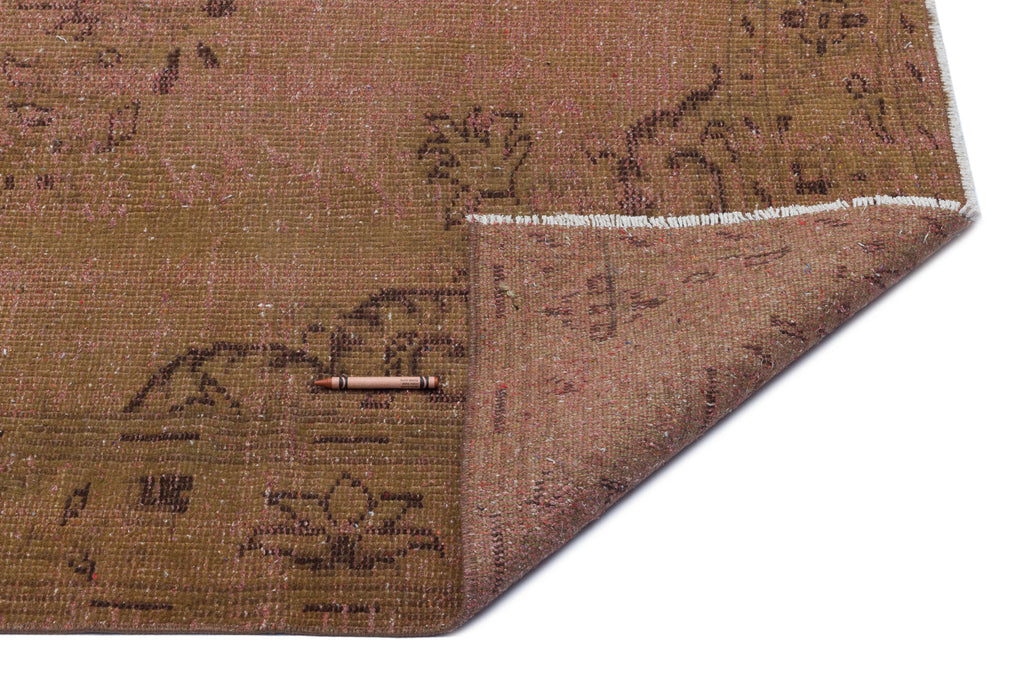 Brown Over Dyed Vintage Rug 5'3'' x 8'6'' ft 159 x 258 cm