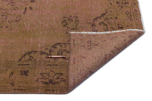 Brown Over Dyed Vintage Rug 5'3'' x 8'6'' ft 159 x 258 cm