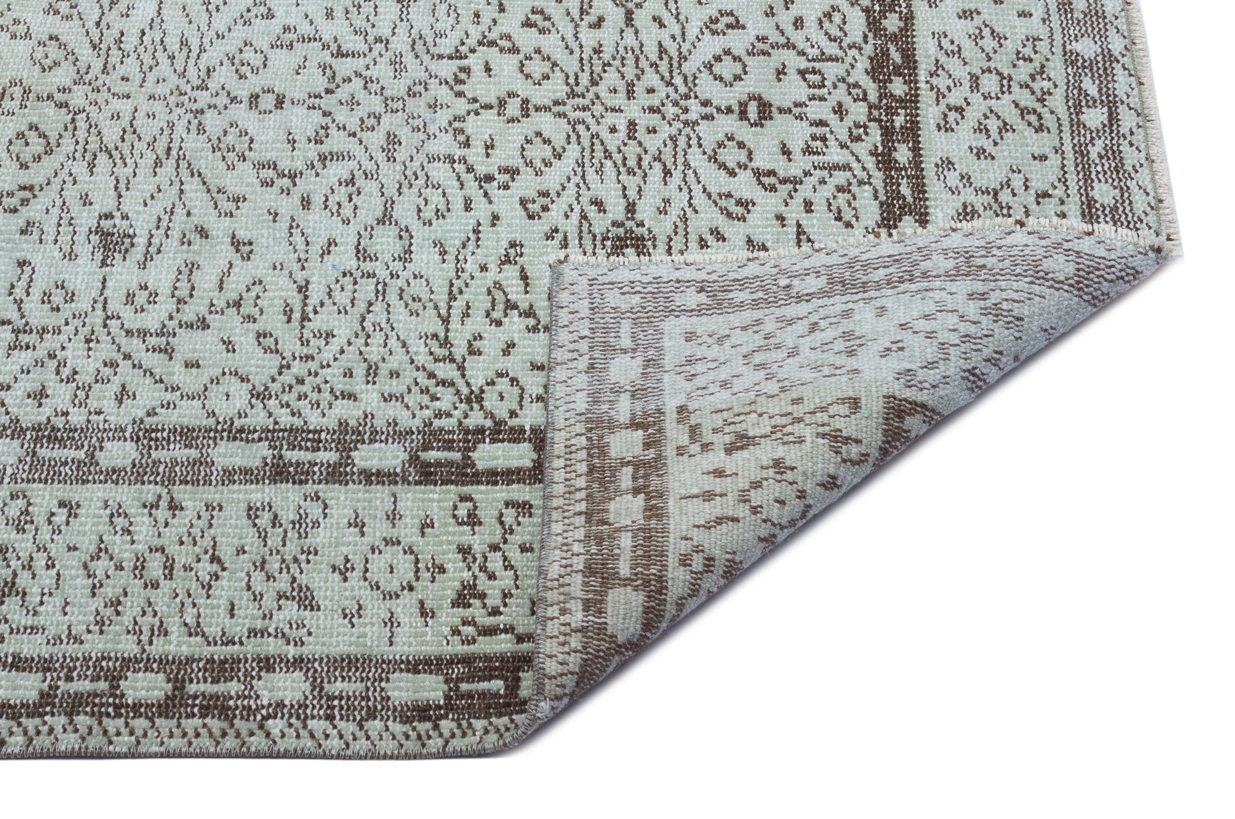 Gray Over Dyed Vintage Rug 5'8'' x 9'0'' ft 173 x 275 cm