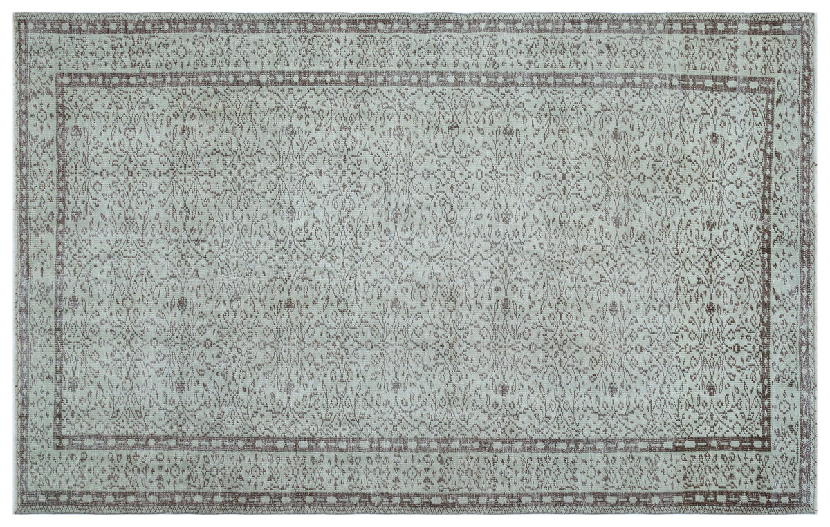 Gray Over Dyed Vintage Rug 5&#39;8&#39;&#39; x 9&#39;0&#39;&#39; ft 173 x 275 cm