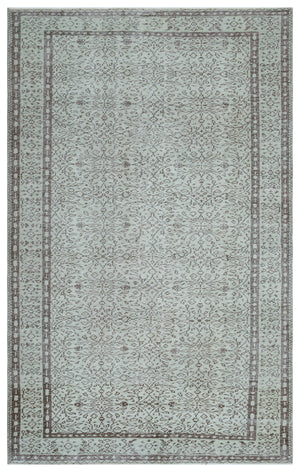 Gray Over Dyed Vintage Rug 5'8'' x 9'0'' ft 173 x 275 cm