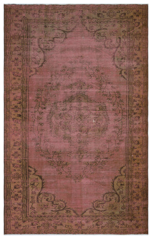 Brown Over Dyed Vintage Rug 5'8'' x 9'1'' ft 173 x 276 cm