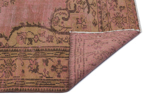 Brown Over Dyed Vintage Rug 5'8'' x 9'1'' ft 173 x 276 cm