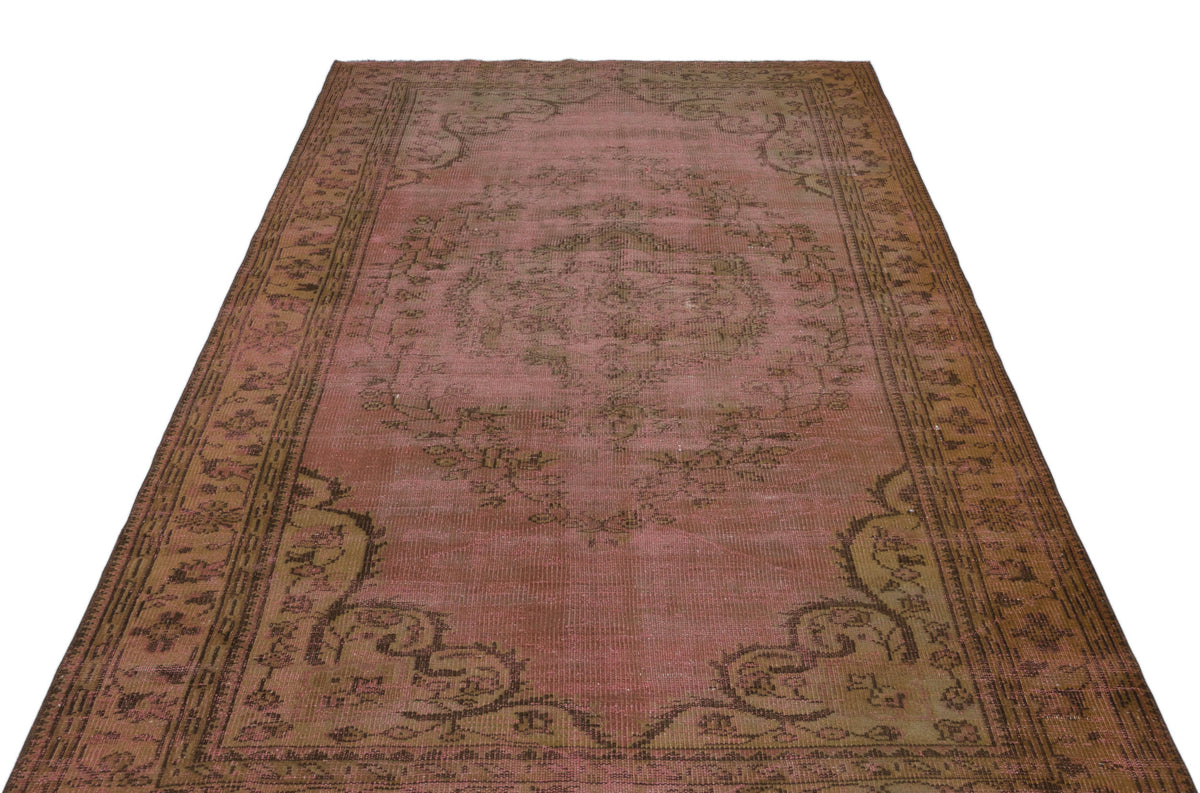 Brown Over Dyed Vintage Rug 5&#39;8&#39;&#39; x 9&#39;1&#39;&#39; ft 173 x 276 cm