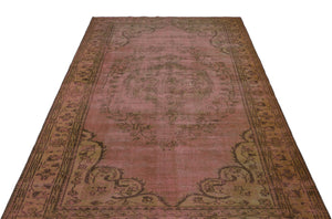 Brown Over Dyed Vintage Rug 5'8'' x 9'1'' ft 173 x 276 cm