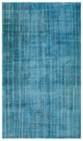 Turquoise  Over Dyed Vintage Rug 5'8'' x 9'10'' ft 172 x 300 cm